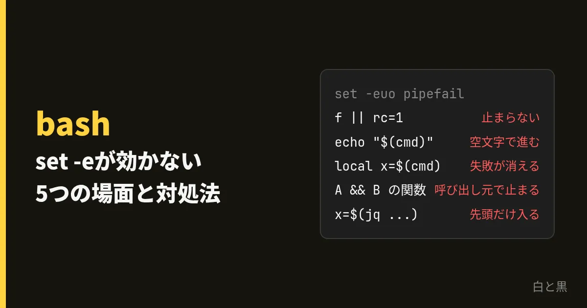 bashのset -eが効かない5つの場面と対処法